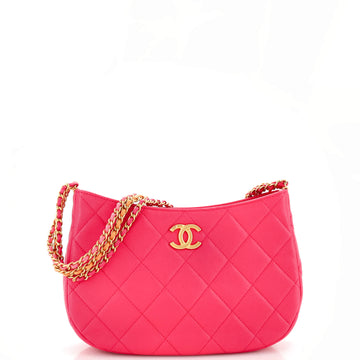 Chanel CC Triple Chain Shoulder Bag Quilted Caviar Medium
