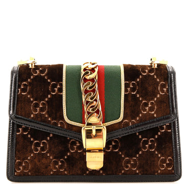 Gucci Sylvie Shoulder Bag GG Velvet Small