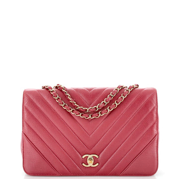 Chanel Statement Flap Bag Chevron Calfskin Medium