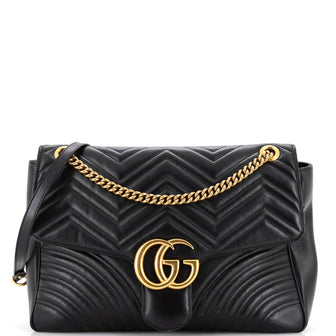 Gucci GG Marmont Flap Bag Matelasse Leather Large