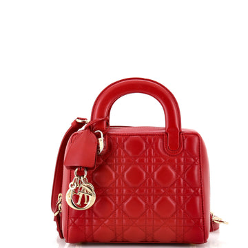 Christian Dior Lily Bowling Bag Cannage Quilt Lambskin Mini