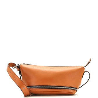 Fendi Logo Expandable Shoulder Bag Leather Small
