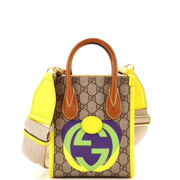 Gucci Interlocking G Patch Tote Printed GG Coated Canvas Mini