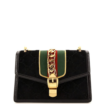 Gucci Sylvie Shoulder Bag GG Velvet Small