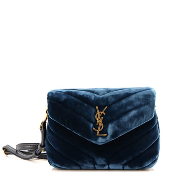 Saint Laurent Loulou Shoulder Bag Matelasse Chevron Velvet Toy