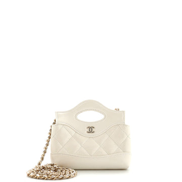 Chanel 31 Shopping Bag Clutch with Chain Quilted Calfskin Nano