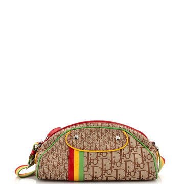 Christian Dior Vintage Rasta Shoulder Bag Diorissimo Canvas Medium