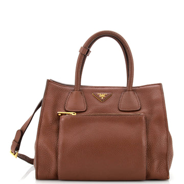 Prada Front Pocket Wing Convertible Tote Vitello Daino