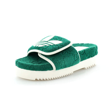 Gucci x Adidas Women's Platform Slide Sandals Terry Cloth