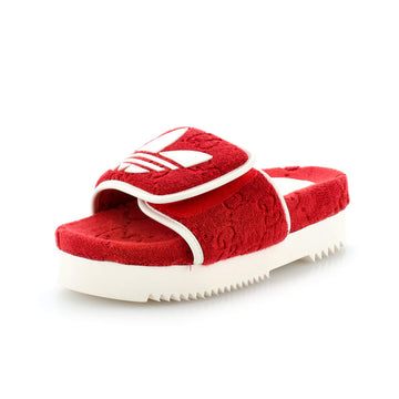 Gucci x Adidas Women's Platform Slide Sandals Terry Cloth