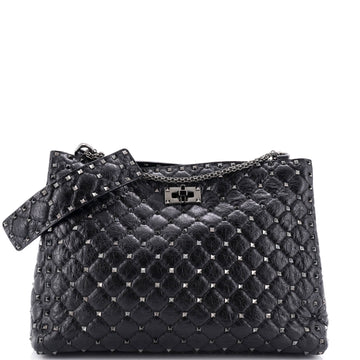 Valentino Garavani Rockstud Spike Chain Tote Quilted Leather Large