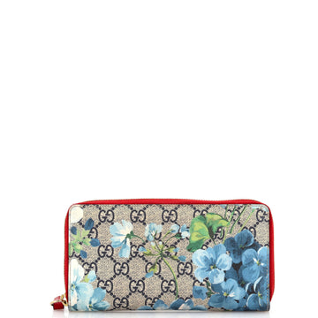 Gucci Zip Around Wallet Blooms Print GG Coated Canvas