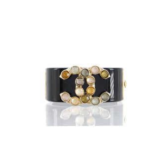 Chanel Giant CC Cuff Bracelet Resin with Metal and Crystals