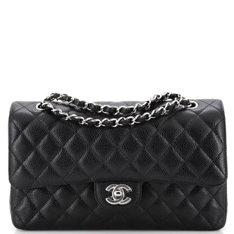 Chanel Classic Double Flap Bag Quilted Caviar Medium