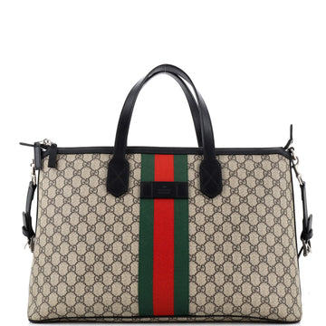 Gucci Web Duffle Bag GG Coated Canvas Medium