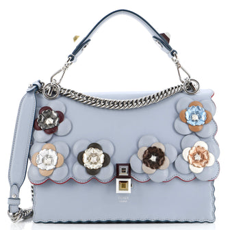 Fendi Flowerland Kan I Bag Embellished Leather Medium