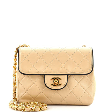 Chanel Vintage Square Classic Single Flap Bag Quilted Lambskin Mini