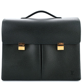 Louis Vuitton Serviette Khazan Briefcase Taiga Leather