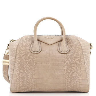 Givenchy Antigona Bag Crocodile Embossed Nubuck Medium