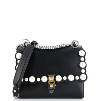 Fendi Kan I Bag Pearl Embellished Leather Small