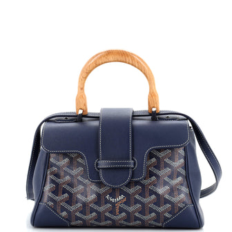 Goyard Saigon Top Handle Bag Coated Canvas with Leather Mini
