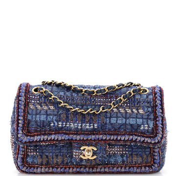 Chanel Paris-Hamburg Classic Single Flap Bag Braided Quilted Tweed Medium