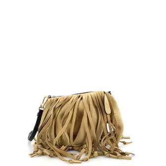 Loewe Fringe Elephant Crossbody Bag Suede