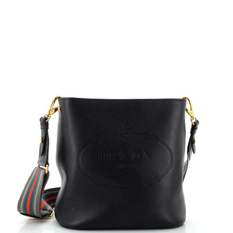 Prada Logo Bucket Messenger Bag Vitello Phenix Medium