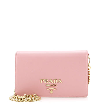 Prada Chain Wallet Crossbody Saffiano Leather