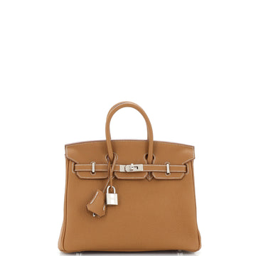 Hermes Birkin Handbag Brown Togo with Palladium Hardware 25