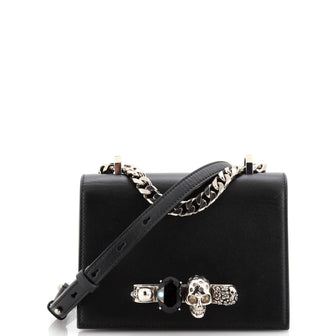 Alexander McQueen Jewelled Flap Satchel Leather Small