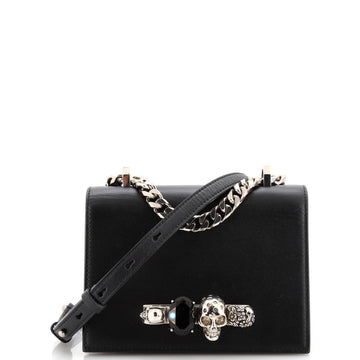 Alexander McQueen Jewelled Flap Satchel Leather Small