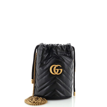 Gucci GG Marmont Bucket Bag Matelasse Leather Mini
