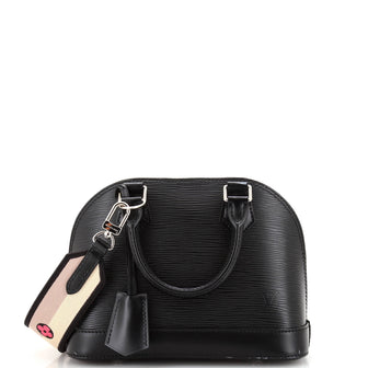 Louis Vuitton Alma Handbag Epi Leather with Logo Jacquard Strap BB