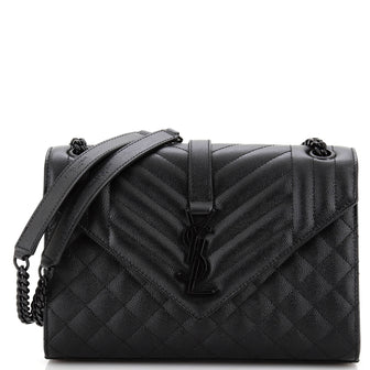 Saint Laurent Classic Monogram Envelope Satchel Mixed Matelasse Leather Medium