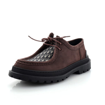 Christian Dior Men's Explorer Lace Up Derby Shoes Suede and Oblique Jacquard