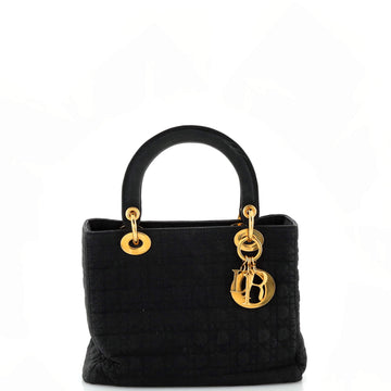 Christian Dior Vintage Lady Dior Bag Cannage Quilt Nylon Medium