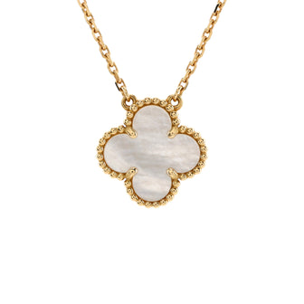 Van Cleef & Arpels Vintage Alhambra Pendant Necklace 18K Yellow Gold and Mother of Pearl