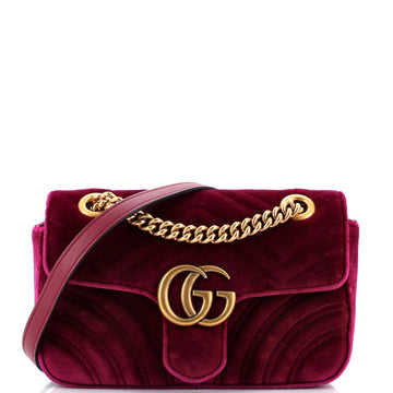 Gucci GG Marmont Flap Bag Matelasse Velvet Mini