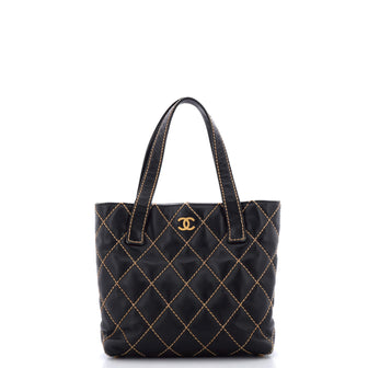 Chanel Surpique Tote Quilted Leather Small