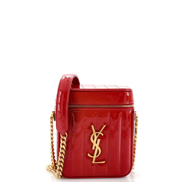 Saint Laurent Vicky Vanity Case Crossbody Bag Vertical Quilted Patent