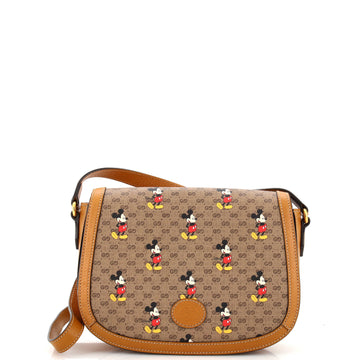 Gucci Disney Mickey Mouse Flap Shoulder Bag Printed Mini GG Coated Canvas Small
