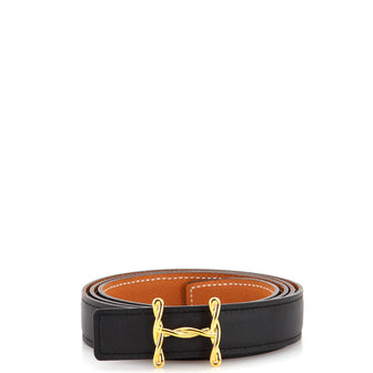 Hermes H Torsade Buckle Reversible Belt Leather Thin