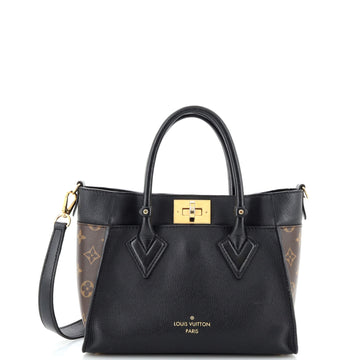 Louis Vuitton On My Side Tote Leather with Monogram Canvas PM