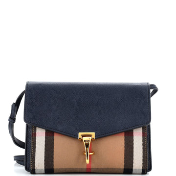 Burberry Macken Crossbody Bag Leather and House Check Canvas Small