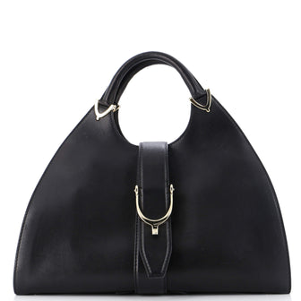 Gucci Stirrup Top Handle Bag Leather Large