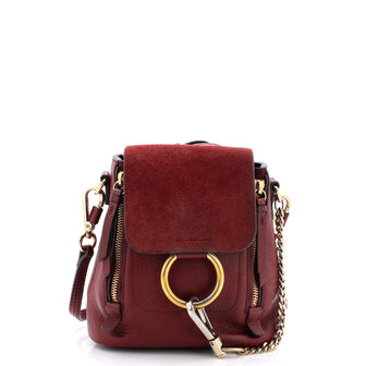 Chloe Faye Backpack Leather and Suede Mini