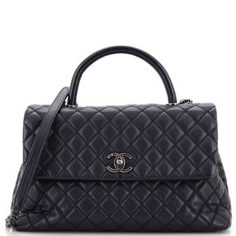 Chanel Coco Top Handle Bag Quilted Caviar Medium