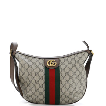 Gucci Ophidia Half Moon Hobo GG Coated Canvas Small