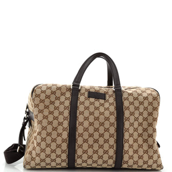 Gucci Convertible Boston Carry On Duffle Bag (Outlet) GG Canvas Medium